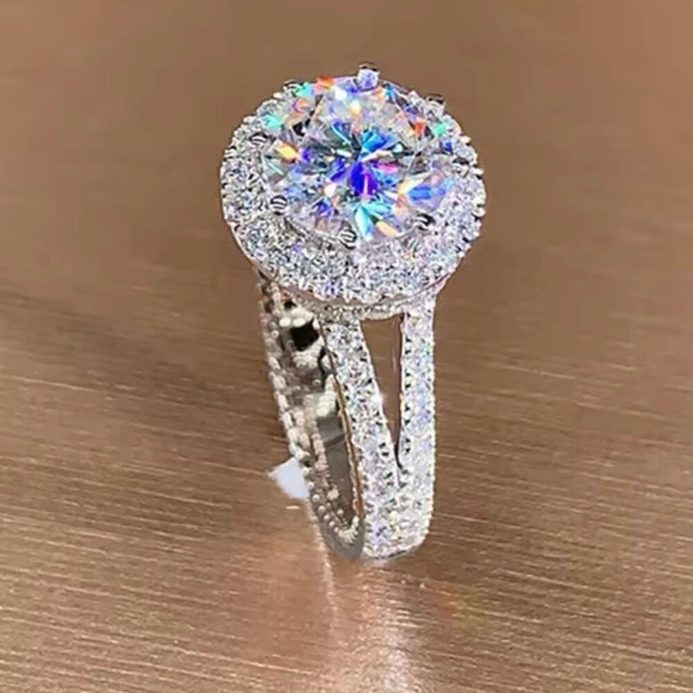 Stunning 3ct Round Cut Solitaire CZ Sterling Silver Ring New